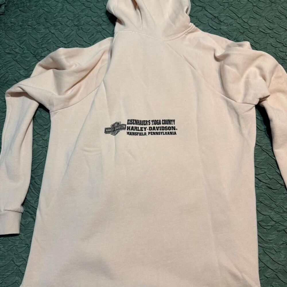 Harley-davidson Women's Pink and Cream Hoodie - Picture 3 of 3